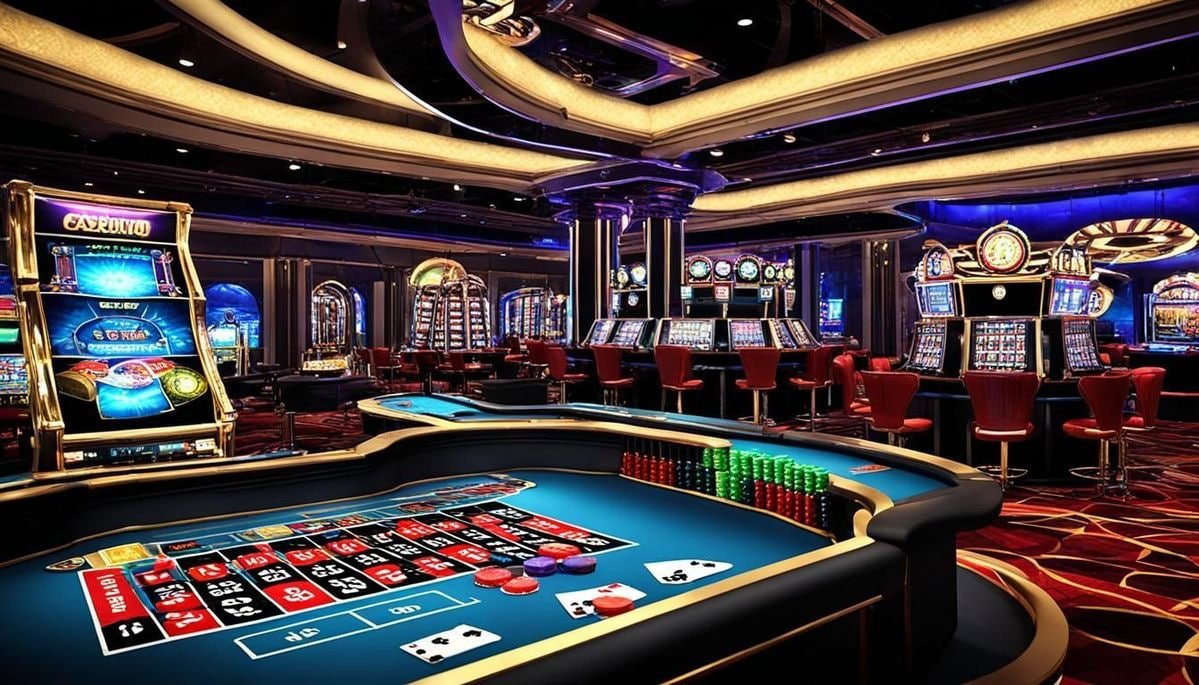 Ilustrasi permainan slot online dan taruhan olahraga di gojo118